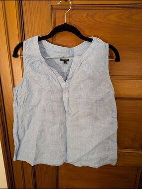 Talbots Light Blue Linen Blouse